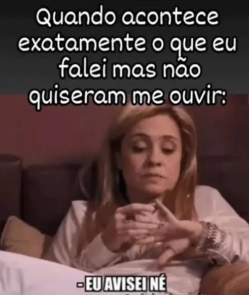 “Eu avisei” – Fundo de reserva para futuros vacilos do casal