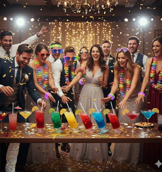 Brinde coletivo que vira efeito dominó – o show da festa